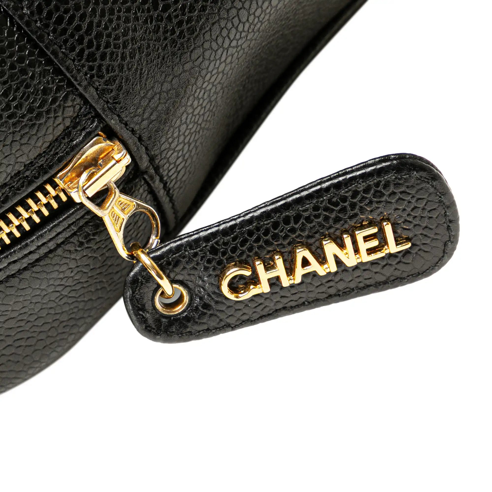 Chanel Triple CC Chain Tote Black Caviar Gold