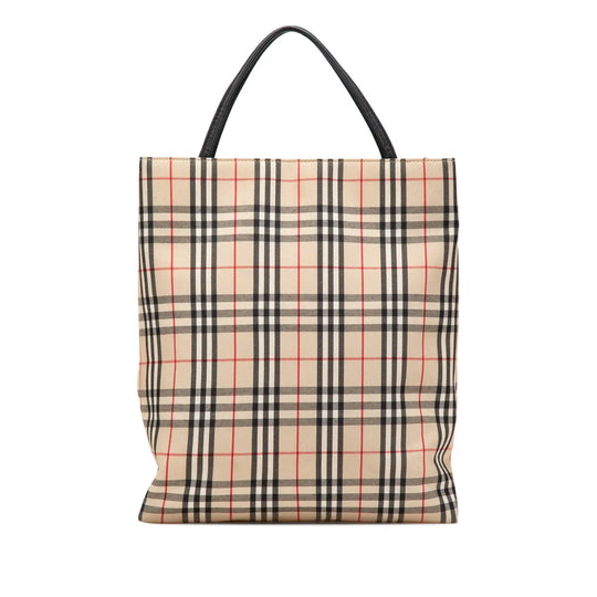 Burberry Tote Bag Brown House Check Canvas