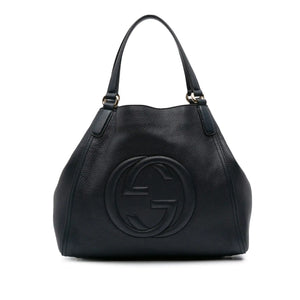 Gucci Soho Cellarius Tote Medium Black Leather