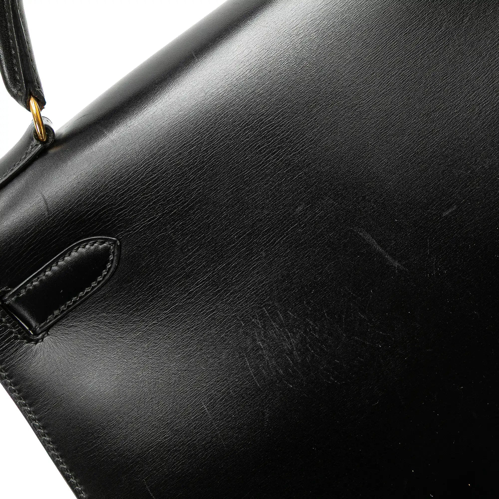 Hermès Kelly Sellier 32 Black Boxcalf Gold
