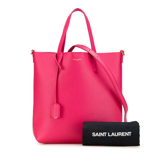 Yves Saint Laurent Toy North/South Shopping Tote Pink Leather