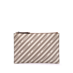 Givenchy Logo Clutch Brown Canvas