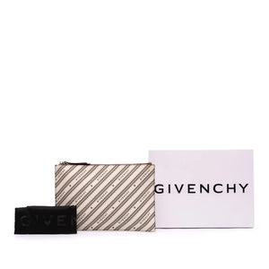 Givenchy Logo Clutch Brown Canvas