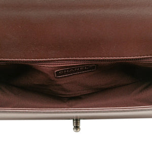 Chanel Boy Flap Medium Brown Chevron Calfskin Gold
