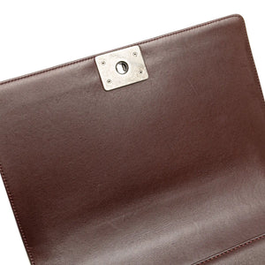 Chanel Boy Flap Medium Brown Chevron Calfskin Gold