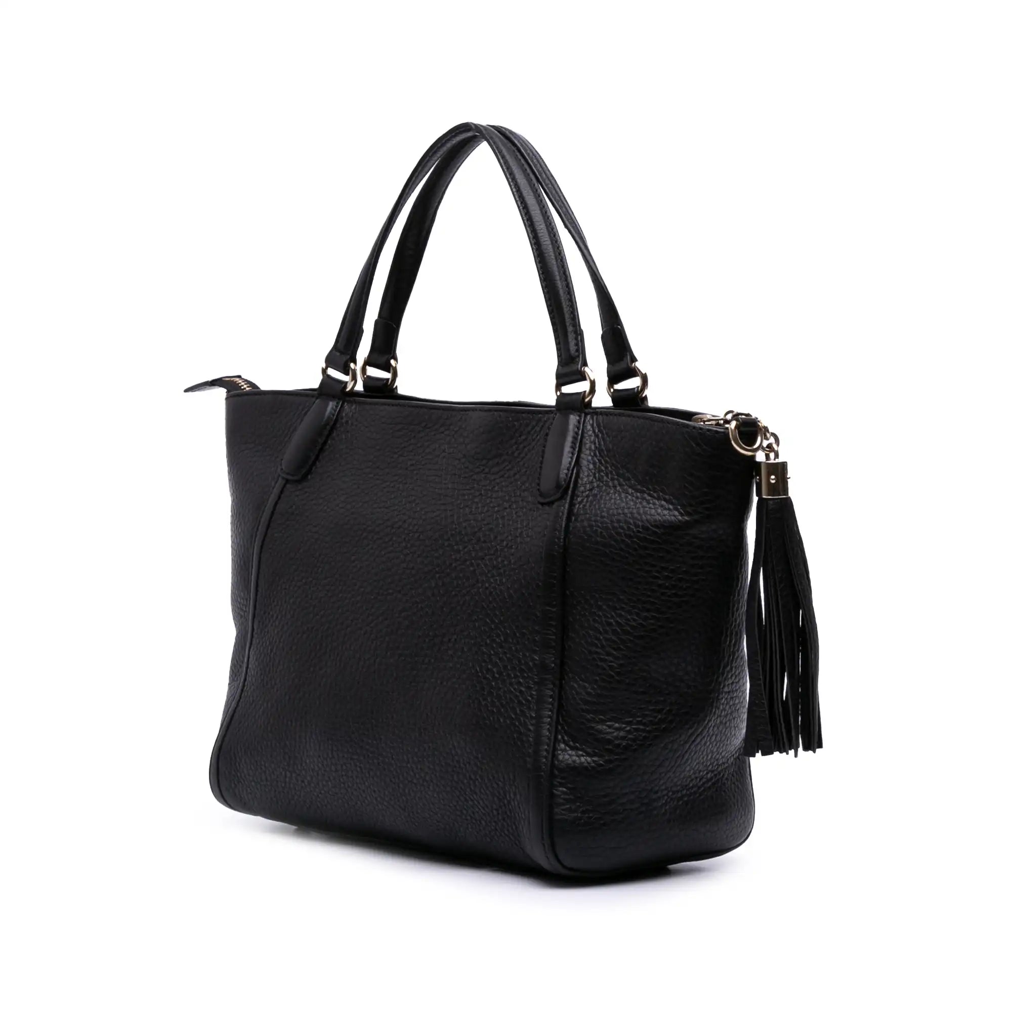 Gucci Soho Cellarius Tote Medium Black Leather