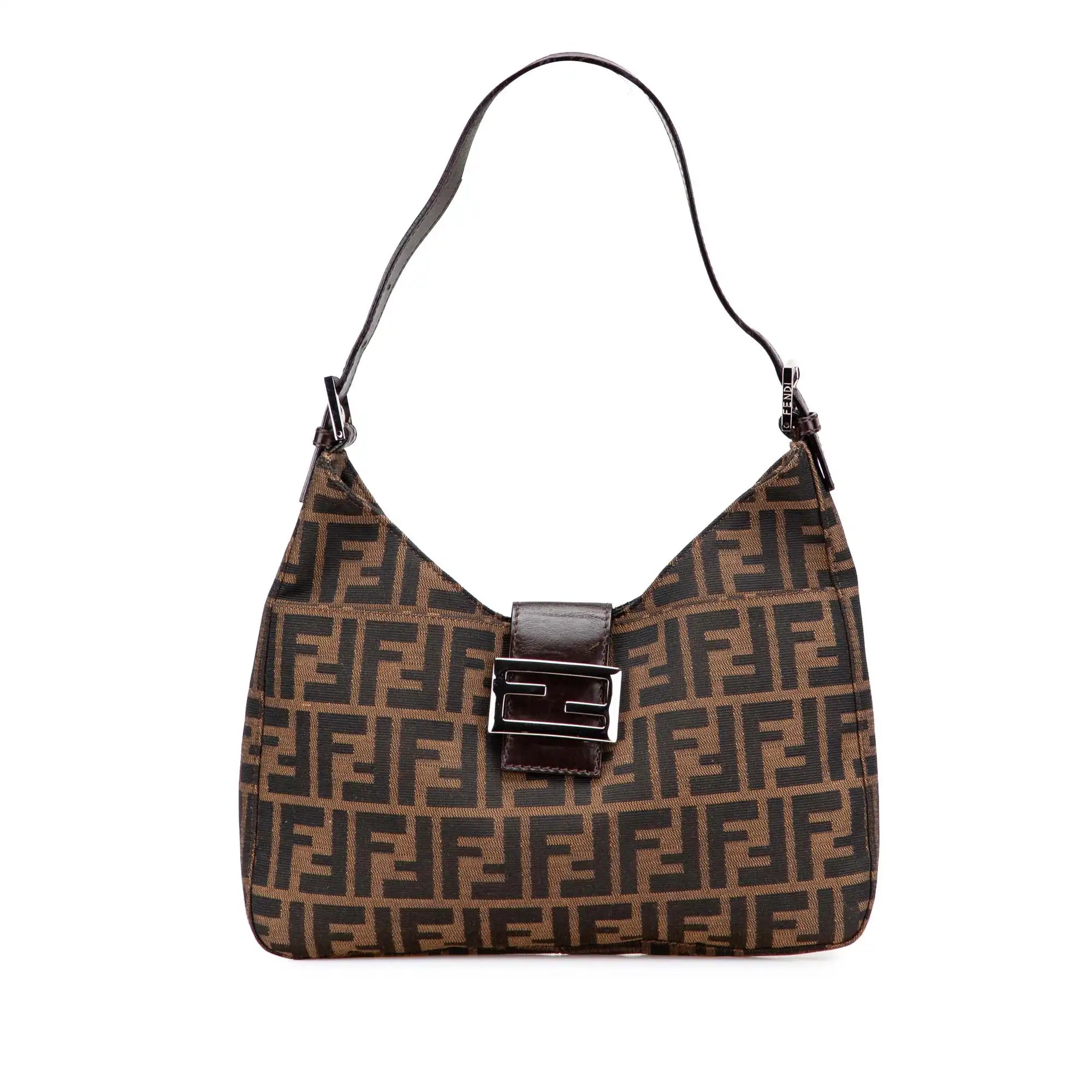 Fendi Shoulder Bag Brown Zucca Canvas