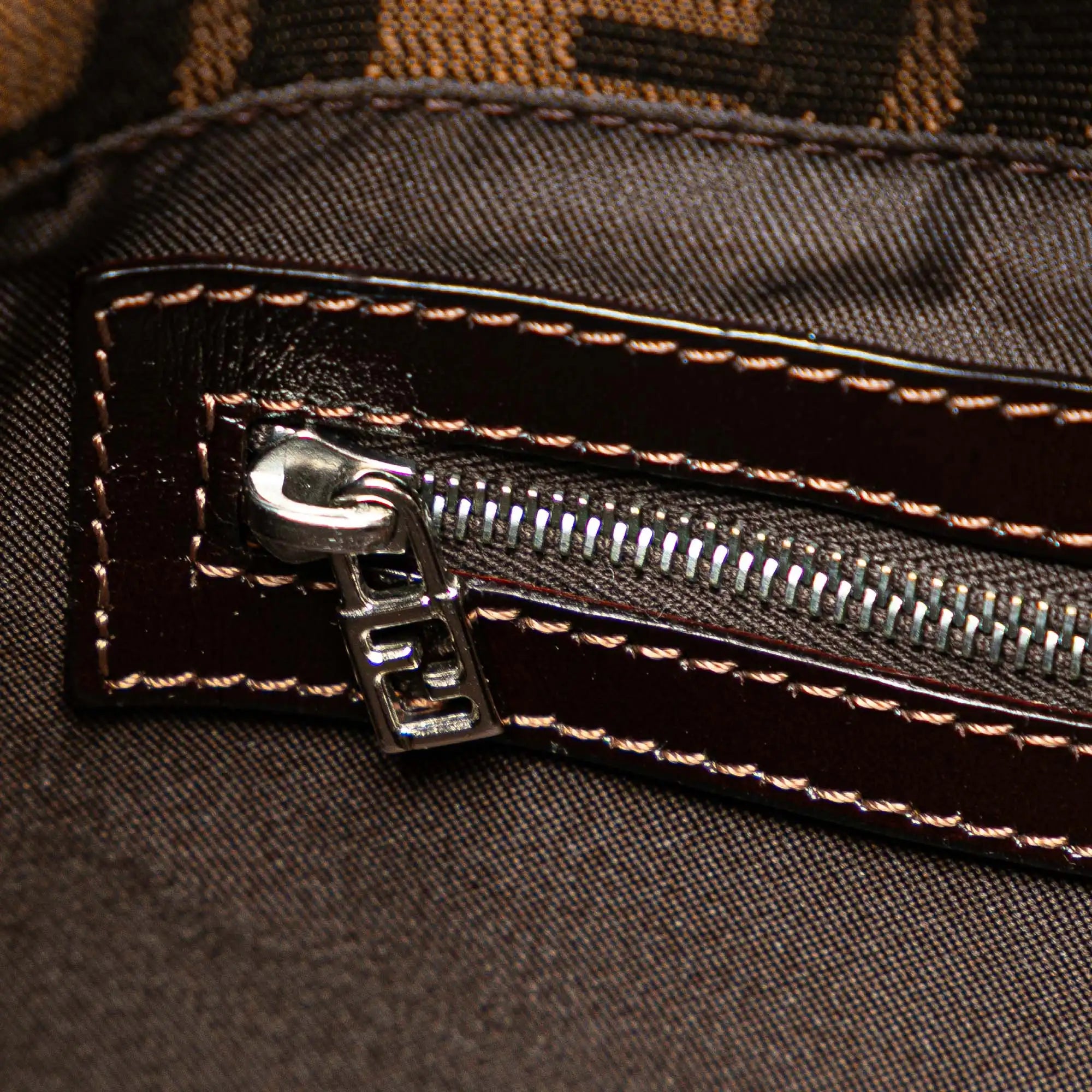 Fendi Shoulder Bag Brown Zucca Canvas