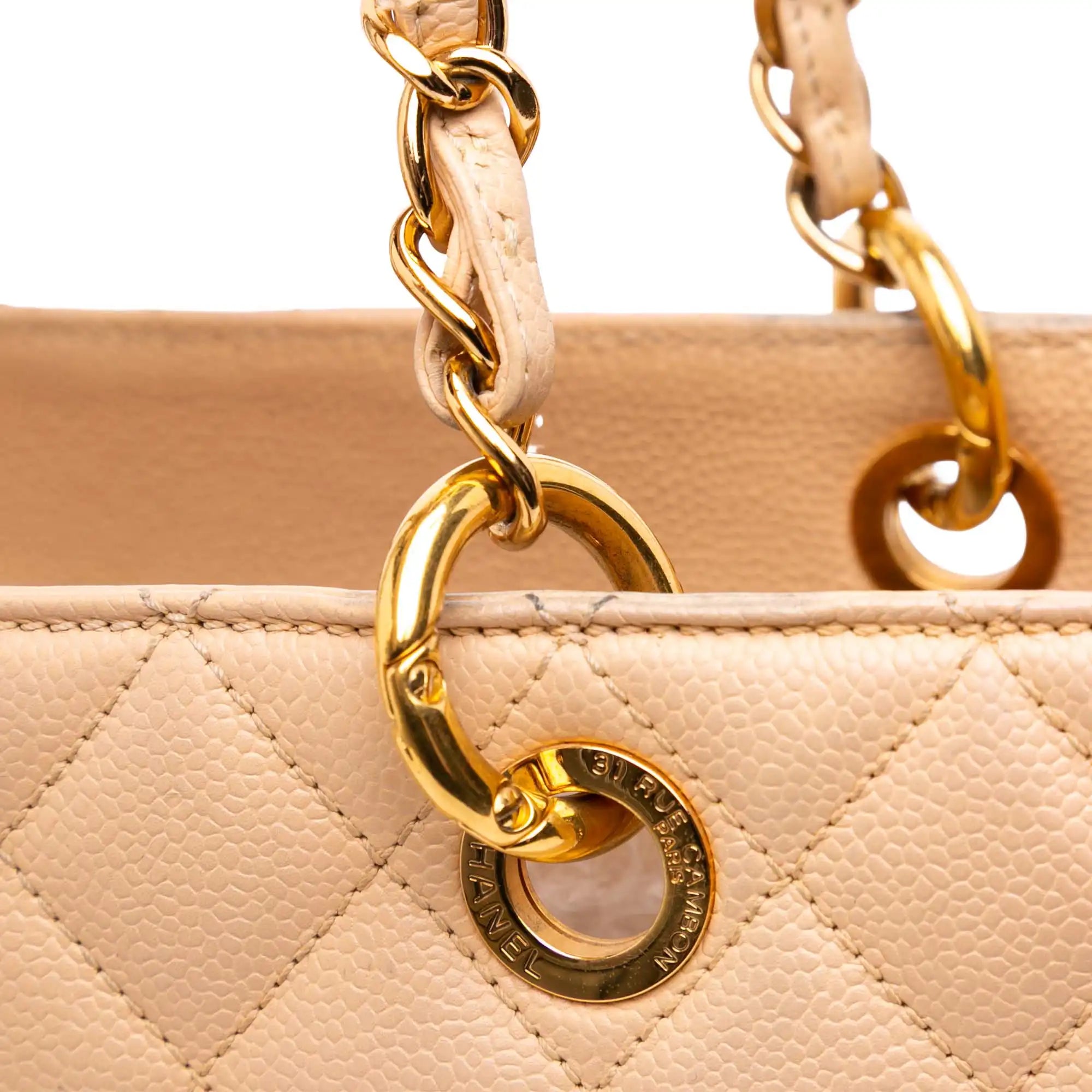 Chanel GST beige Caviar Gold