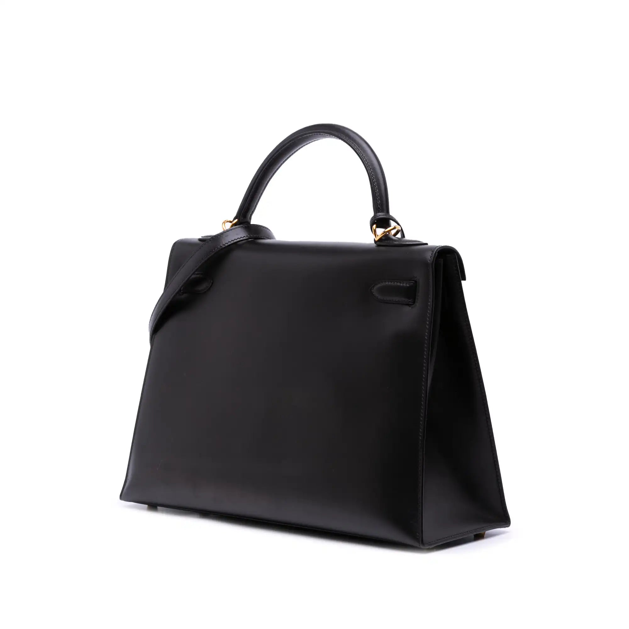 Hermès Kelly Sellier 32 Black Boxcalf Gold