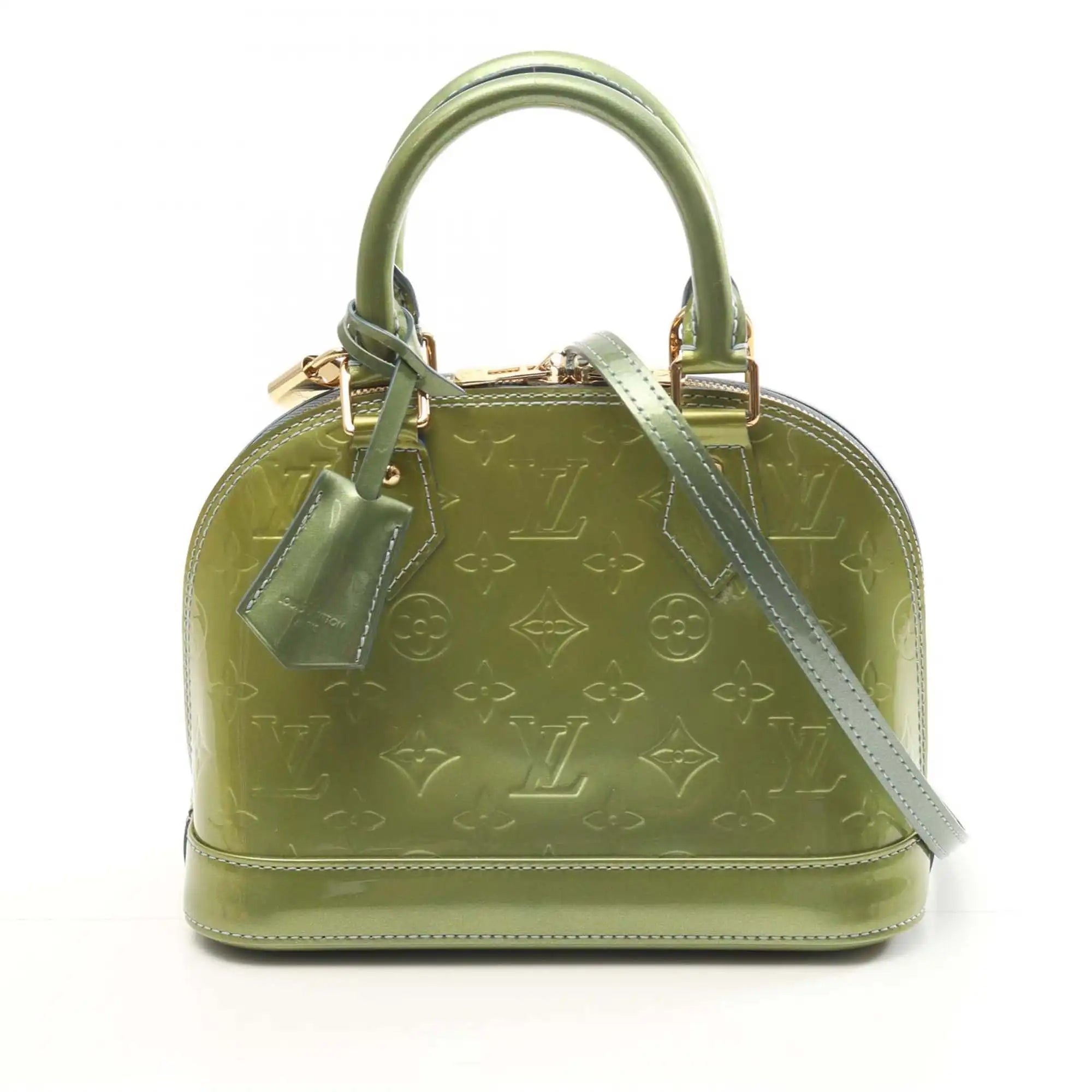 Louis Vuitton Alma BB Green Monogram Vernis