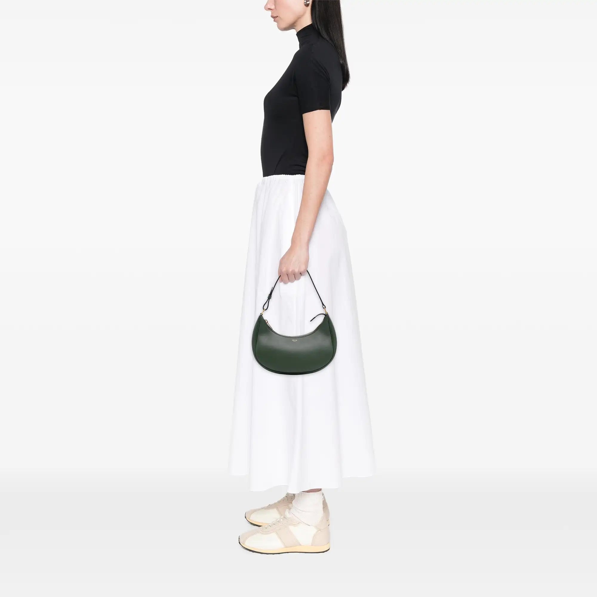 Celine Ava Shoulder Bag Green Leather