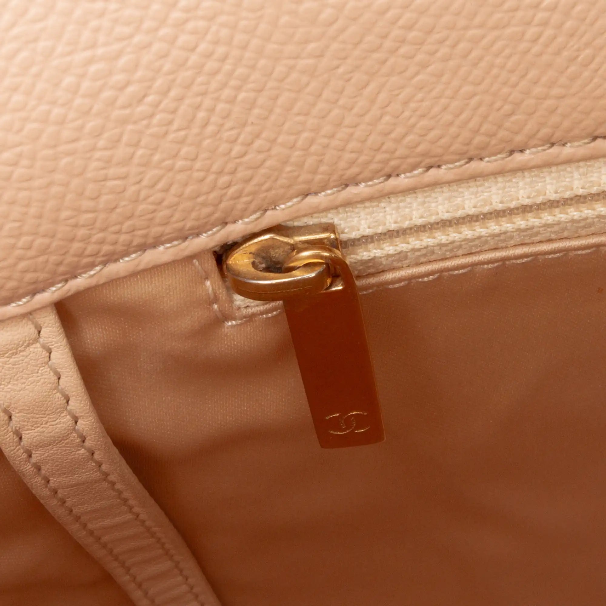 Chanel GST Beige Caviar Gold