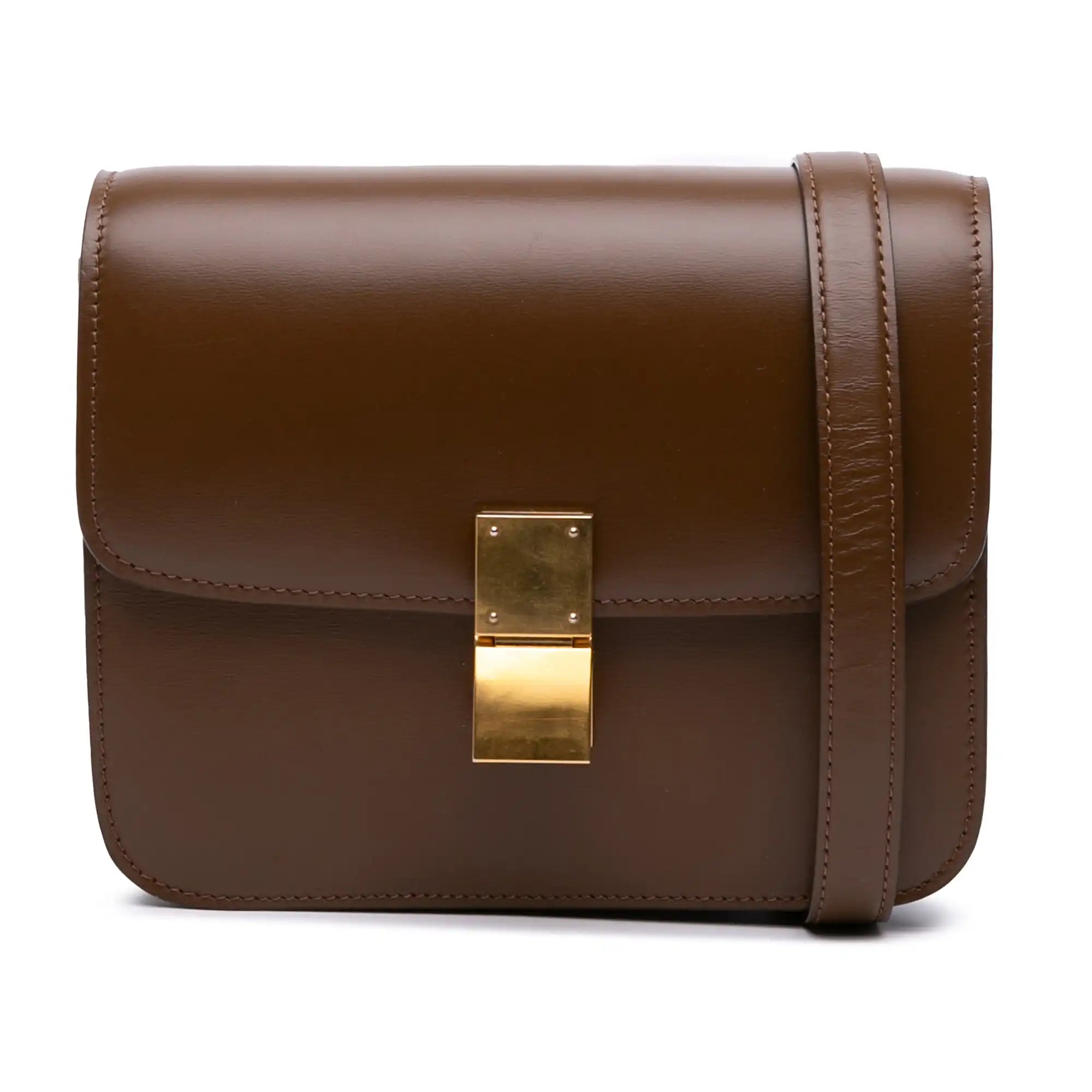 Celine Classic Box Medium Brown Calfskin