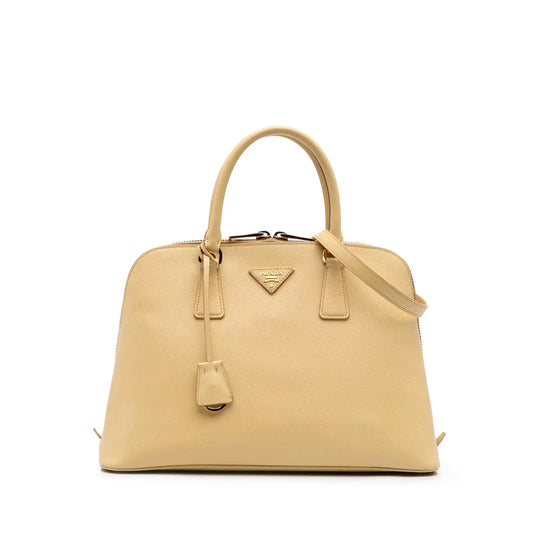 Prada Promenade Medium Yellow Saffiano Lux