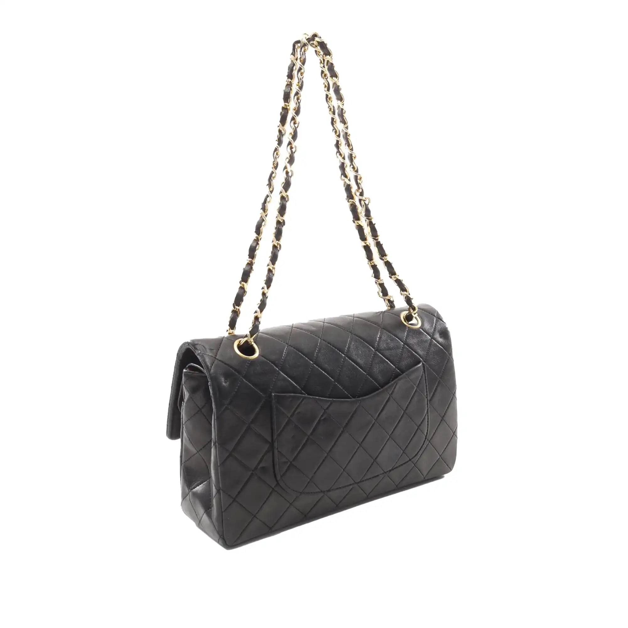 Chanel Classic Double Flap Medium Black Lambskin Gold