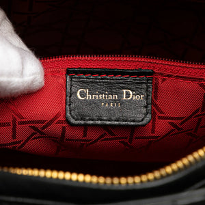 Dior Lady Dior Large Black Cannage Lambskin Gold