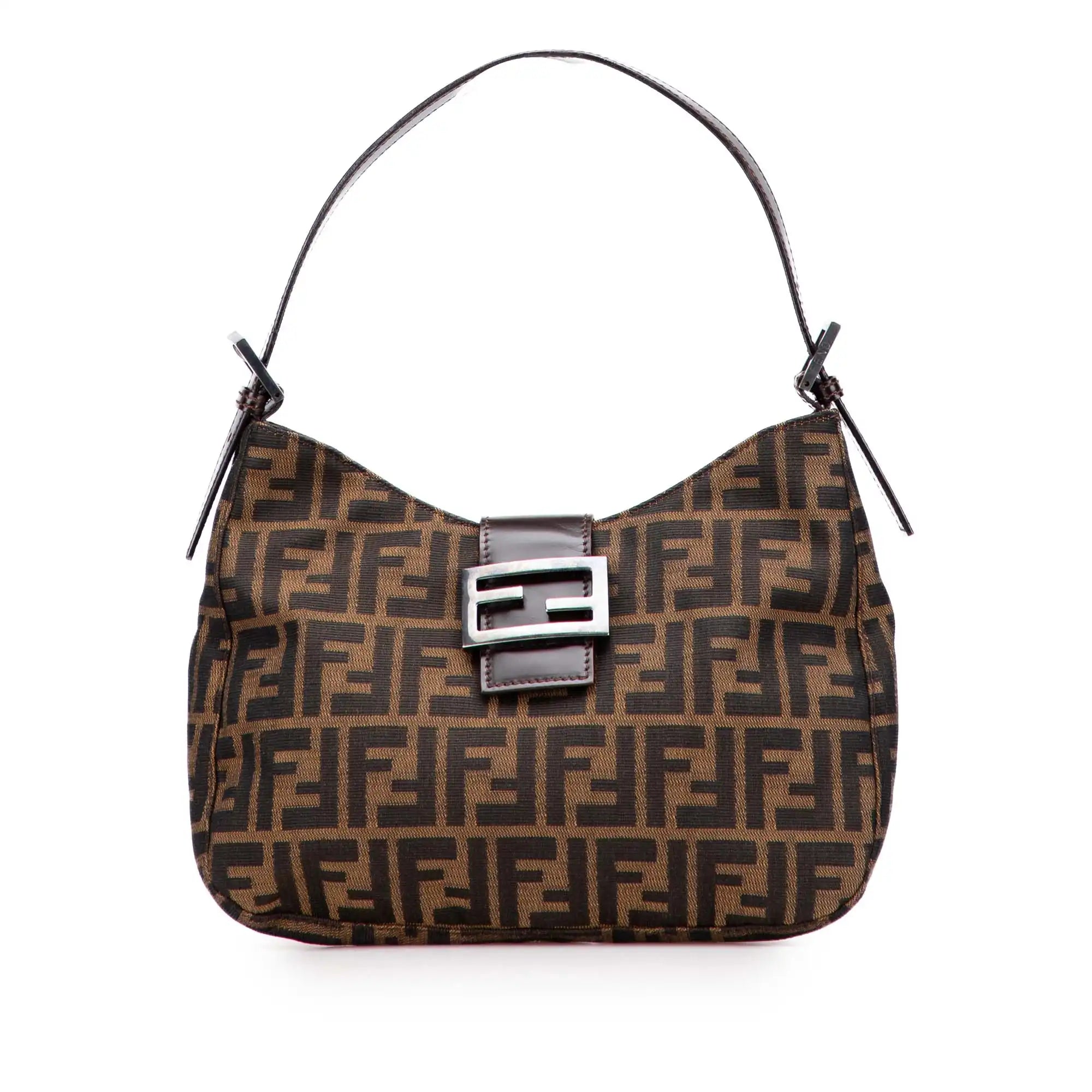 Fendi Shoulder Bag Brown Zucca Canvas