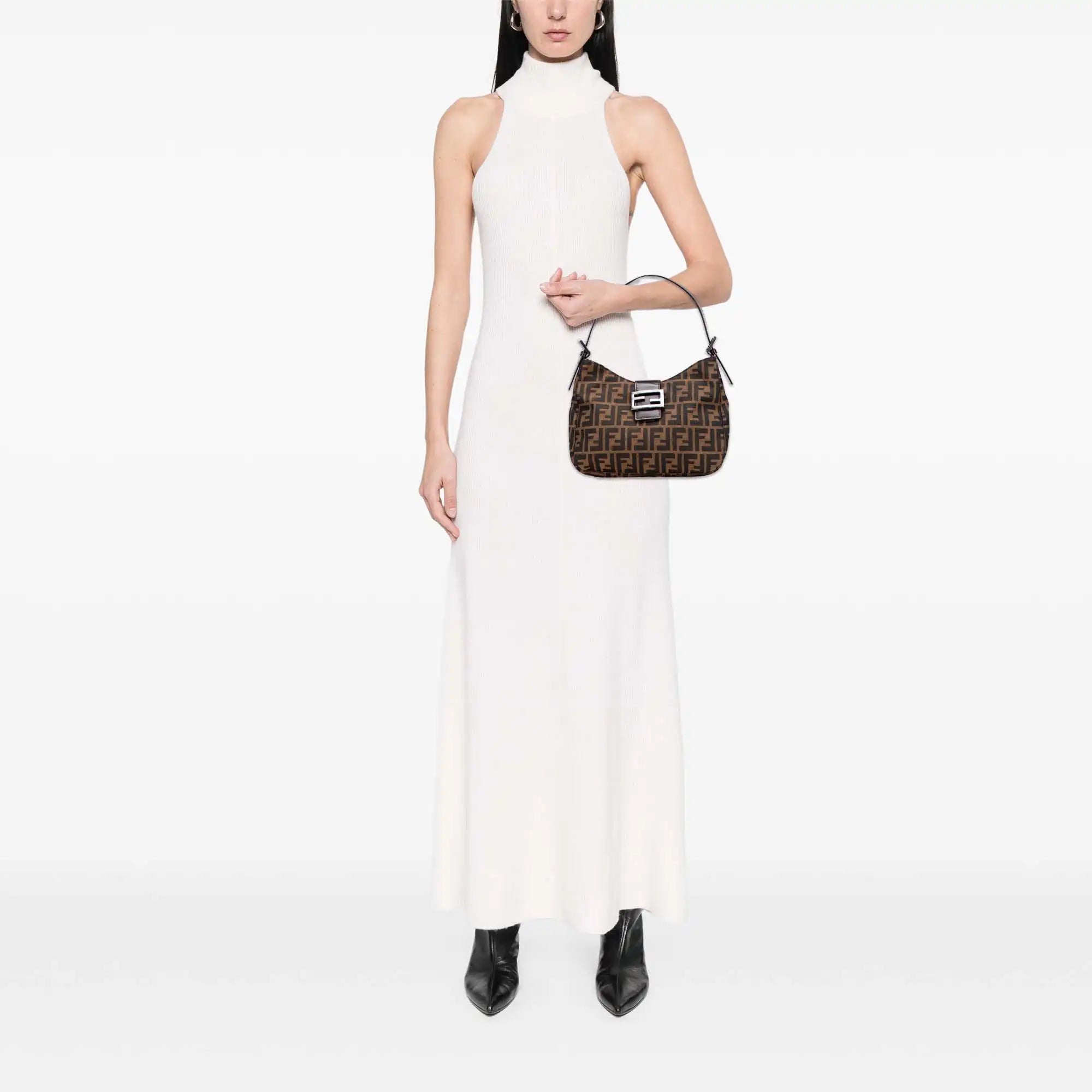 Fendi Shoulder Bag Brown Zucca Canvas