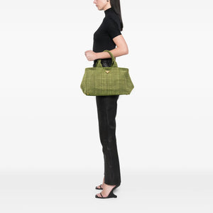Prada Canapa Tote Bag Large Green Canvas