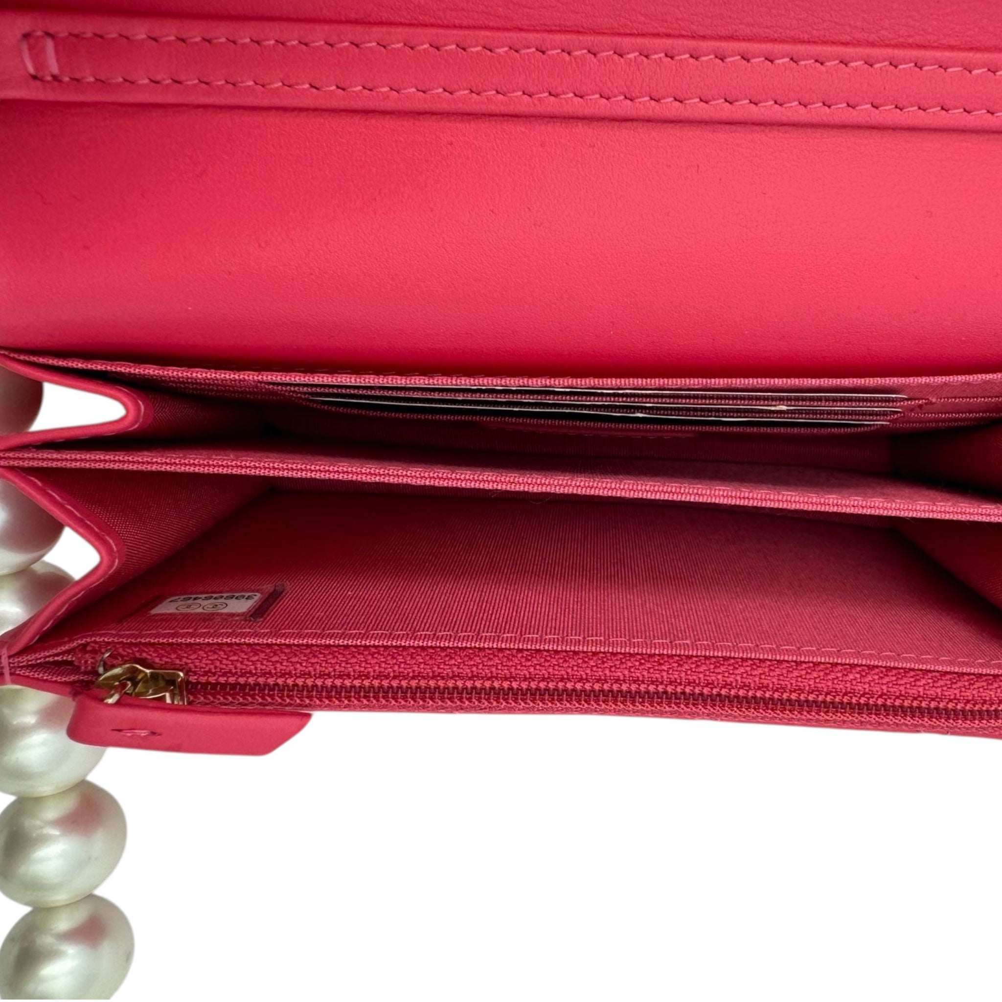 Chanel WoC Mini Pink Lambskin Silver Pearl Strap