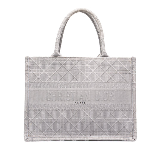 Dior Book Tote Medium Gray Canvas