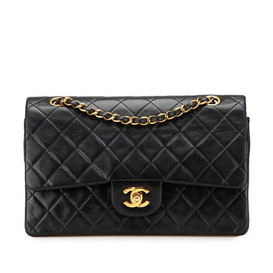 Chanel Classic Double Flap Medium Black Lambskin Gold