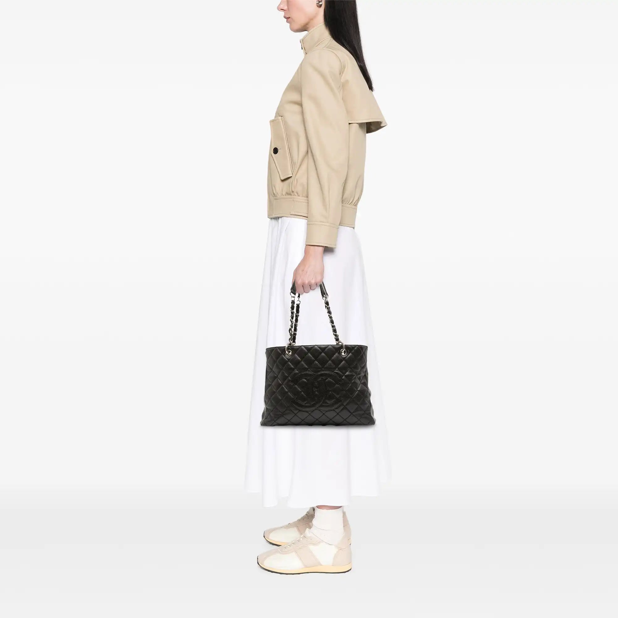 Chanel GST Black Caviar Silver