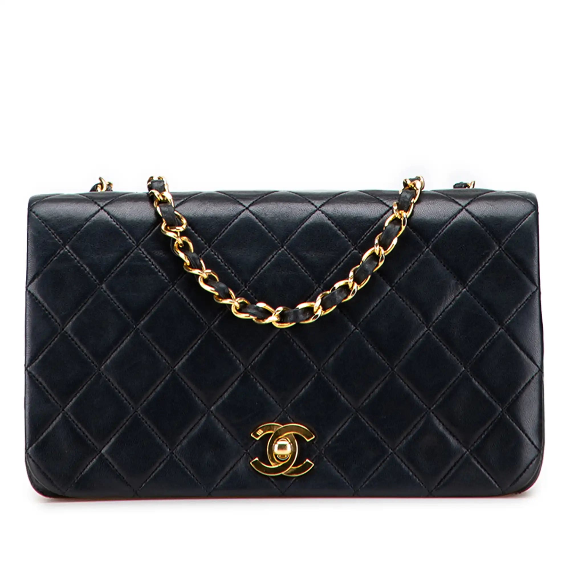 Chanel Full Flap Small Black Lambskin Gold
