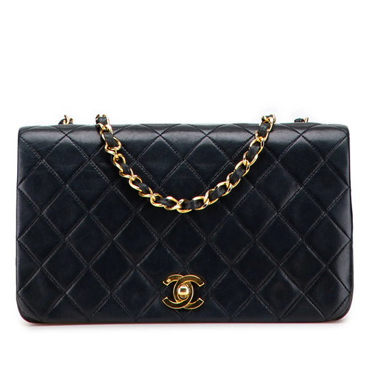 Chanel Full Flap Small Black Lambskin Gold