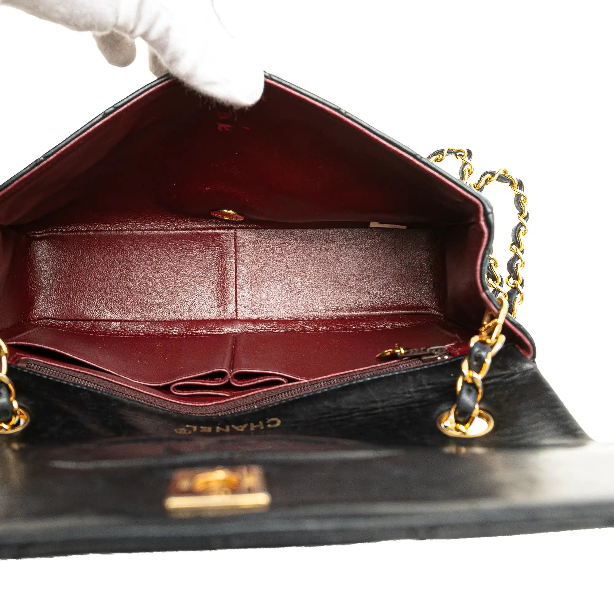 Chanel Full Flap Small Black Lambskin Gold