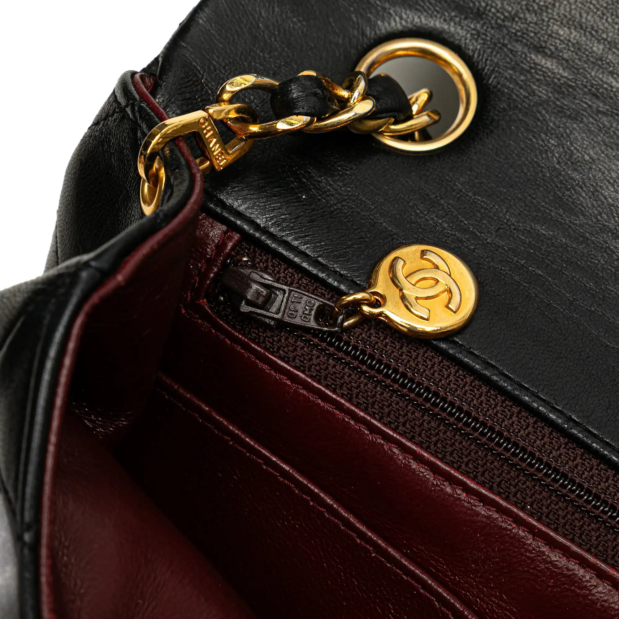Chanel Full Flap Small Black Lambskin Gold