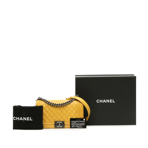 Chanel Boy Medium Yellow Calfskin Ruthenium