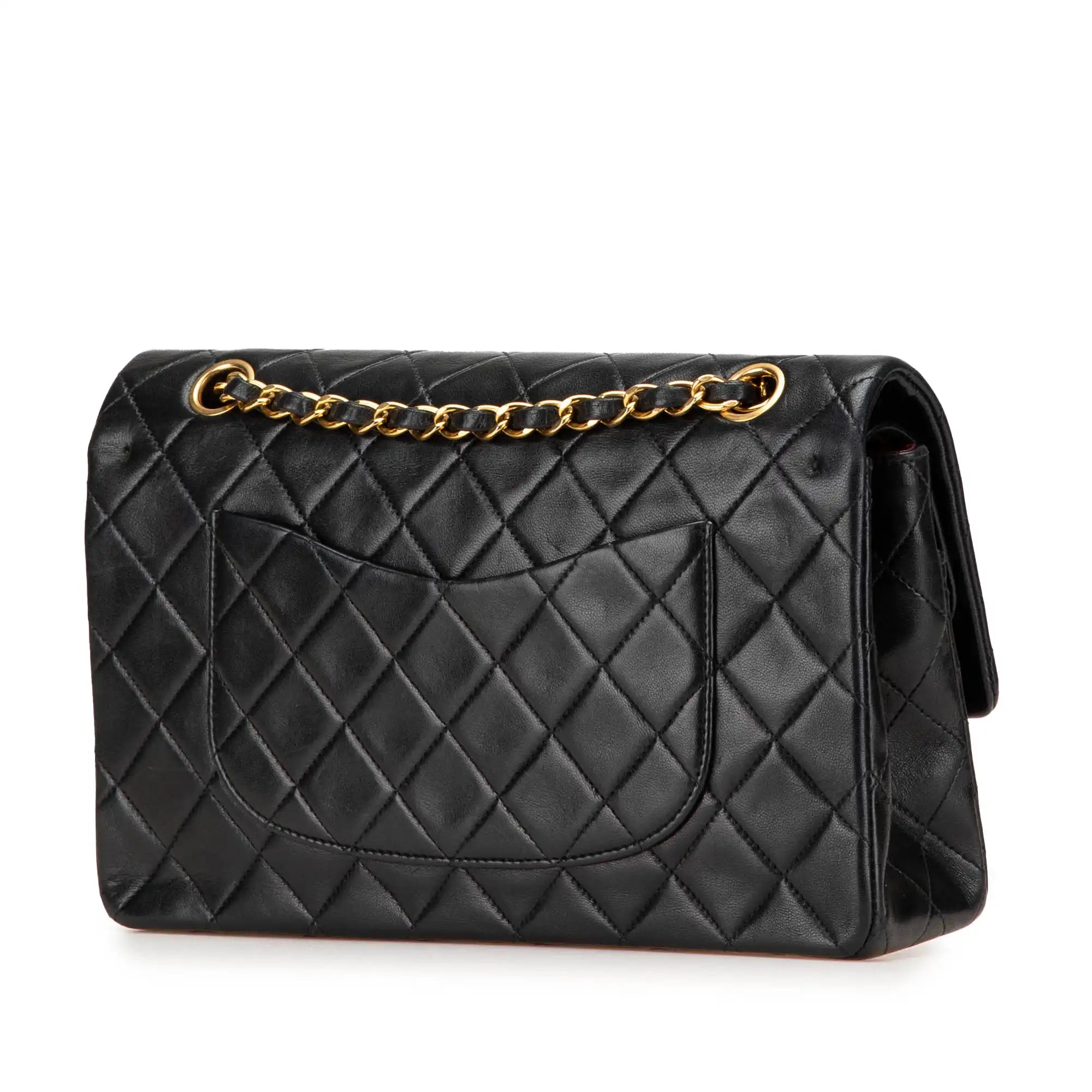 Chanel Classic Double Flap Medium Black Lambskin Gold