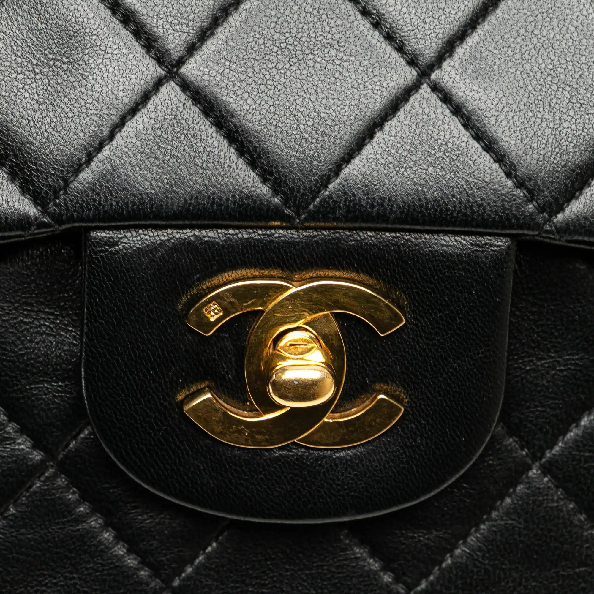 Chanel Classic Double Flap Medium Black Lambskin Gold