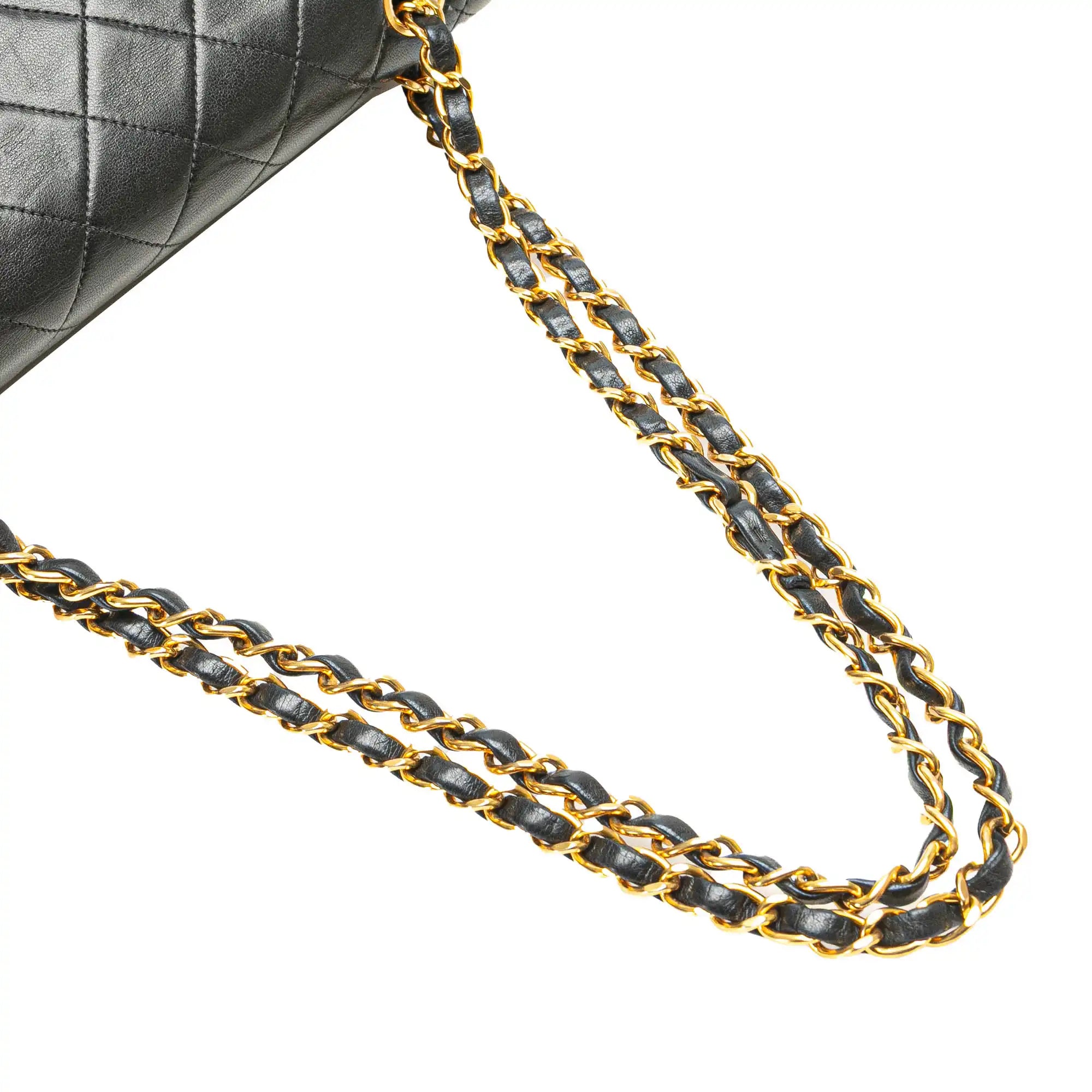 Chanel Classic Double Flap Medium Black Lambskin Gold