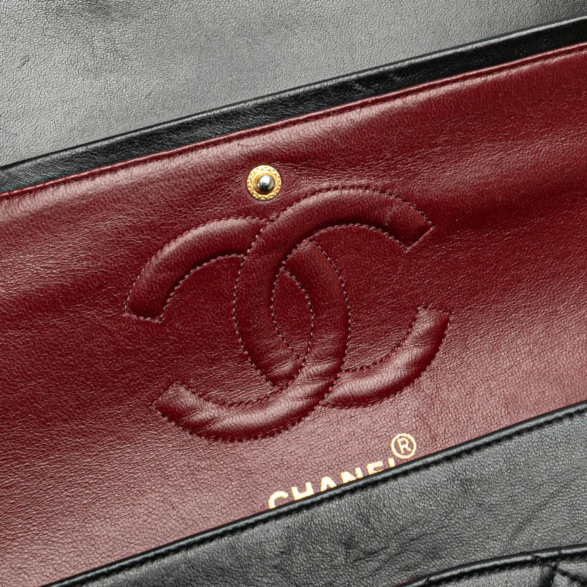 Chanel Classic Double Flap Medium Black Lambskin Gold