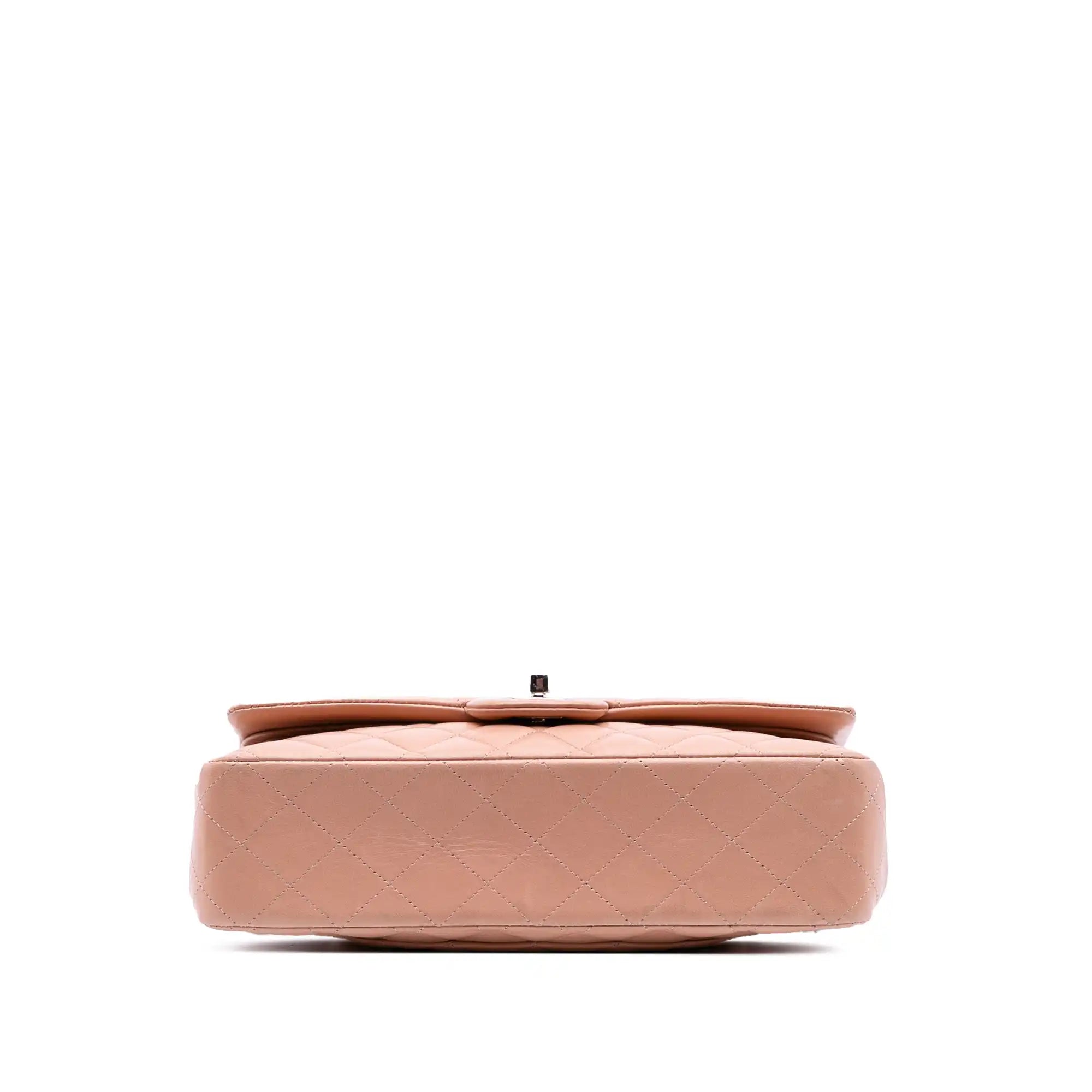 Chanel Classic Double Flap Medium Pink Lambskin Silver