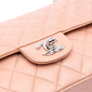 Chanel Classic Double Flap Medium Pink Lambskin Silver