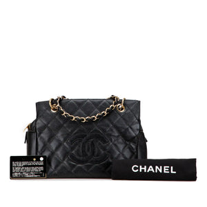 Chanel CC Timeless Tote Bag Petit Black Caviar Gold