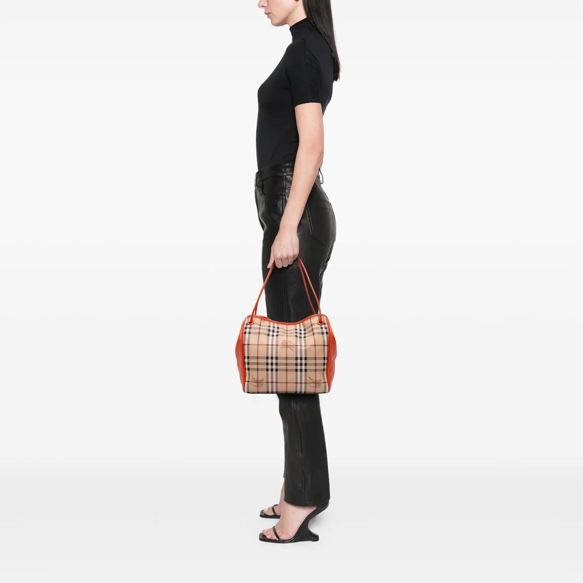 Burberry Canterbury Tote Small Haymarket Check Canvas