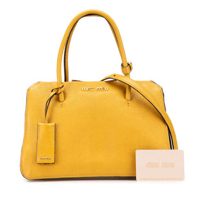 Miu Miu Handbag Yellow Leather