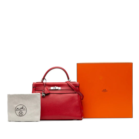 Hermès Kelly Retourne 32 Rouge Casaqu Togo Palladium