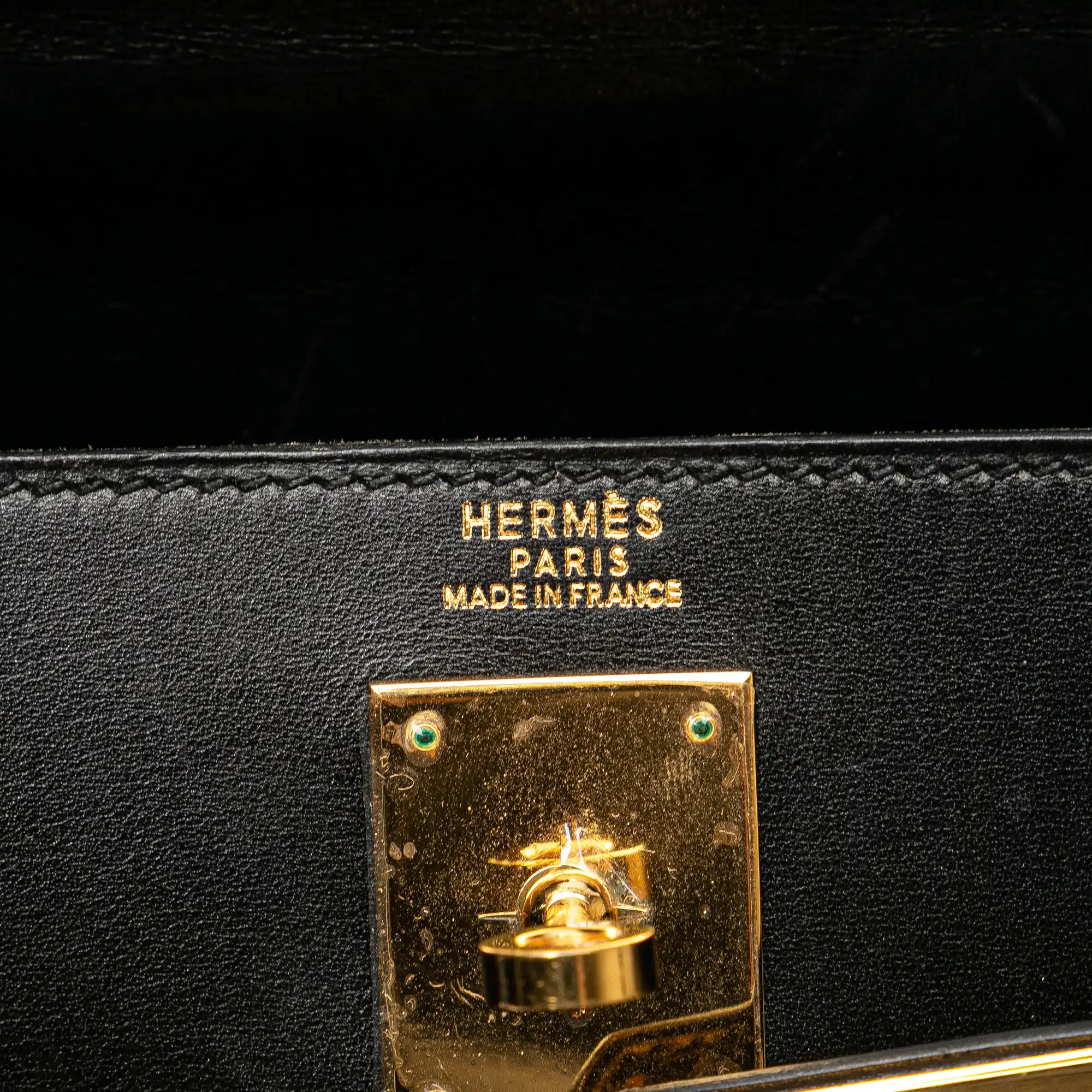 Hermès Kelly Sellier 32 Noir Boxcalf Gold