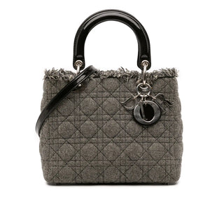 Dior Lady Dior Medium Grey Cannage Tweed