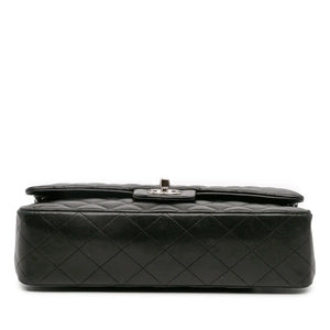 Chanel Classic Double Flap Medium Black Lambskin Silver