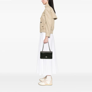 Chanel Classic Double Flap Medium Black Lambskin Silver