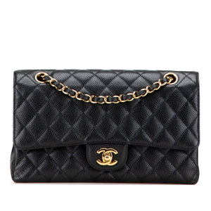 Chanel Classic Medium Double Flap Black Caviar Gold