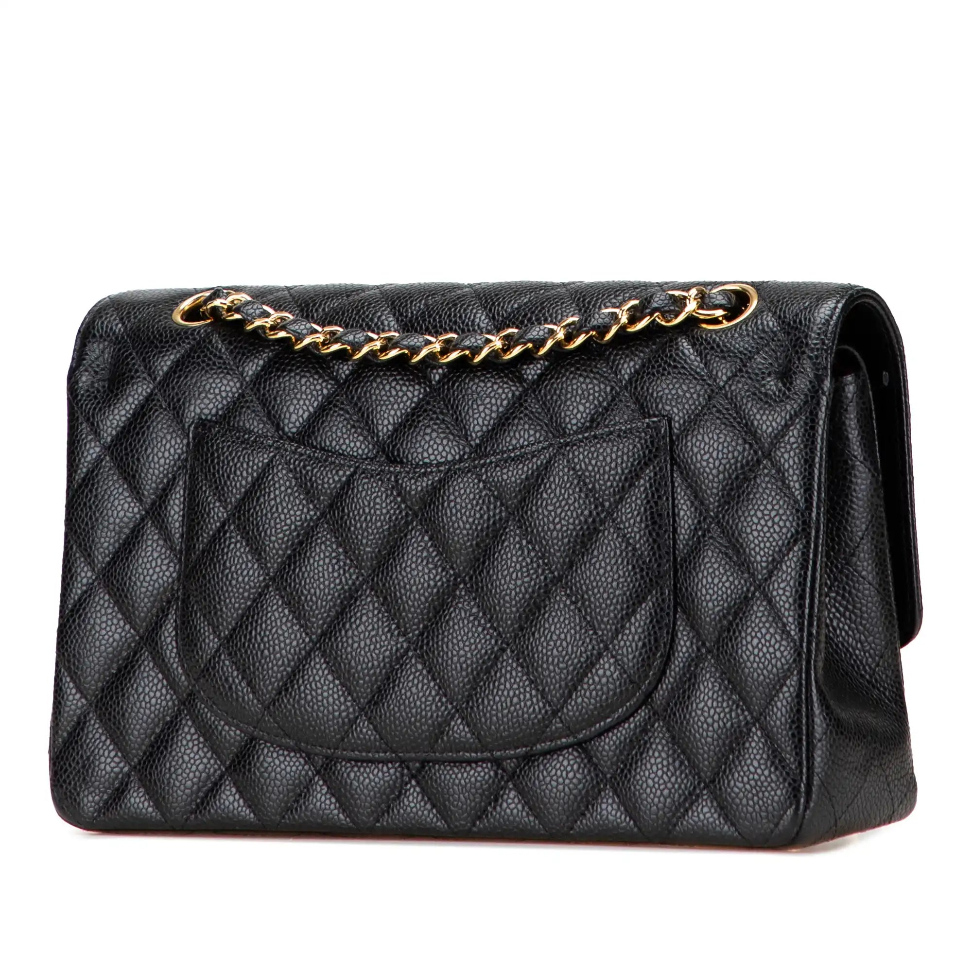 Chanel Classic Medium Double Flap Black Caviar Gold