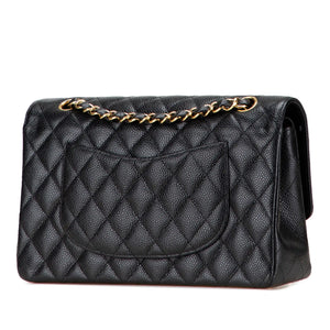 Chanel Classic Medium Double Flap Black Caviar Gold